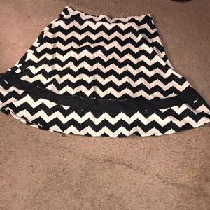 Aztec printed skirt with peek a boo mesh @ bottom